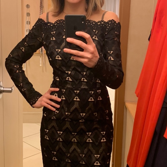 Lucian Matis Black Lace Midi dress - Picture 1 of 2